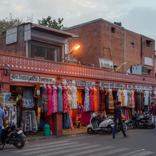 Bapu Bazar block prints and leather shoes