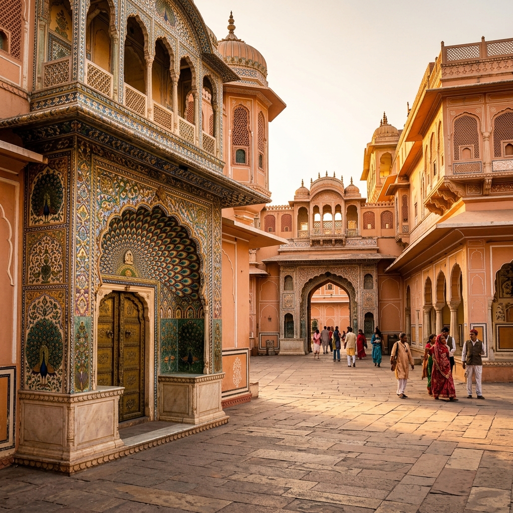 City Palace Jaipur courtyards and gates